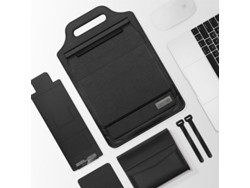 Bolsa con soporte para computadora portátil Yuysan adecuada para Apple MacBook Huawei 13/14 pulgadas Bolsa de revestimiento portátil universal negra