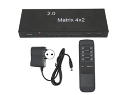 Conmutador De Interfaz Multimedia Hd 4 Entradas 2 Salidas 4k A 60 Hz Salida De Audio Óptica De 3,5 Mm Control Remoto