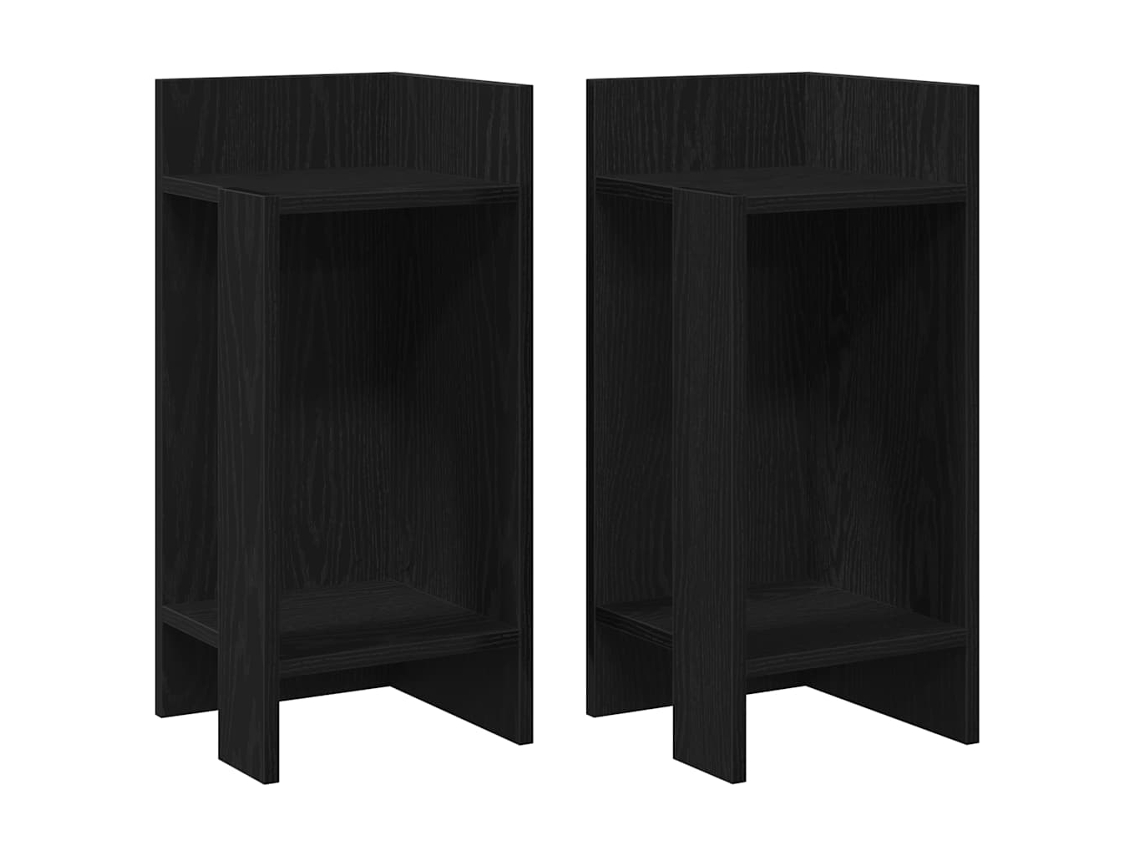 Juego de 2 mesas auxiliares negras con estante MAISON EXCLUSIVE (110x50x103 cm)