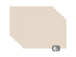 Manteles Individuales Juego De 6beige - Color Sólido 45x30 Cm
