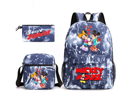 KOHREE Conjunto de tres piezas de mochila escolar para estudiantes de Mickey Mouse