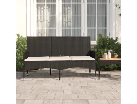 Banco De Jardín VIDAXL Negro Poli Ratán (140x51x85 cm)