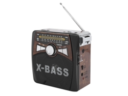 Rádio Portátil De Banda Completa Fm Am Sw Com Antena Telescópica Usb Player De Música Grão De Madeira