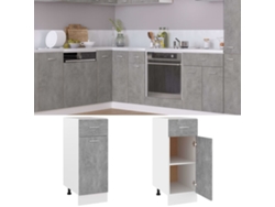 Mueble bajo con cajones, contrachapado gris, EXCLUSIVO DE LA CASA