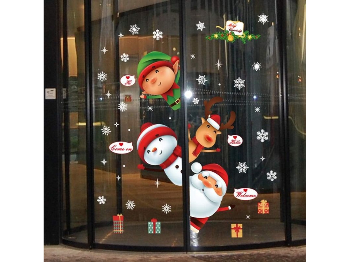 Adhesivo Navideño De Vinilo Removible Para Ventanas, Paredes, Puertas Y Murales.