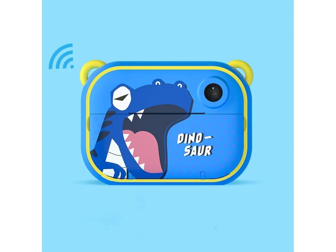 Máquina de fotos instantáneas para niños de 16 GB con 2 rollos de papel de impresión azul Yizhood