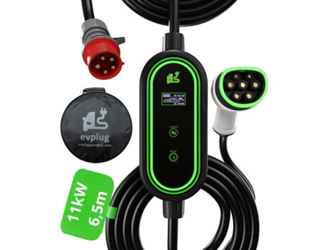 Cargador portátil EVPLUG® Coche eléctrico EV PHEV (Tipo 2 | 6.5m, 11kW | 16A)