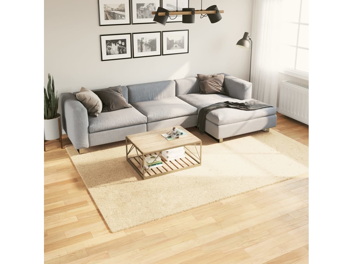 Alfombra De Pelo Corto Suave Lavable Huarte Crema 200x280 Cm