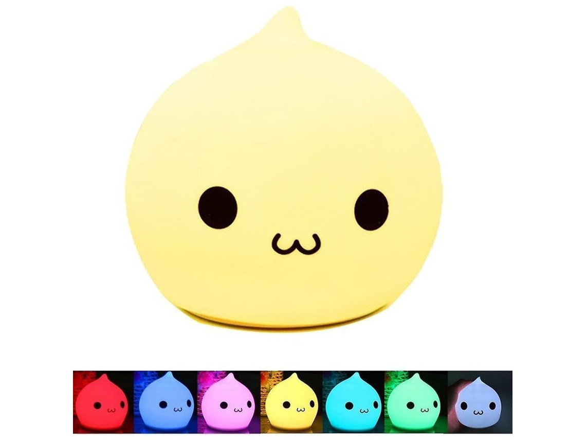 Lámpara De Noche Led Portátil De Silicona, Multicolor, Funciona Con Pilas, Para Niños