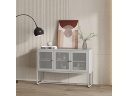 Aparador Sund con 3 puertas de malla acero 120x40x80cm - Gris [EN.CASA]