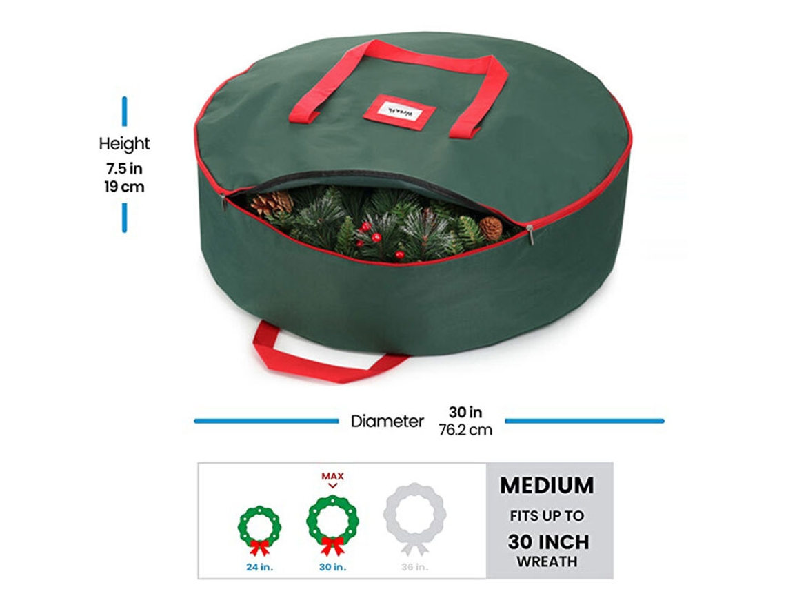 Bolsas De Almacenamiento Para Coronas, 35 Pulgadas, Tela Oxford 600D, Cajas Para Coronas Navideñas, Bolsa De Almacenamiento, Color Verde CHRUI