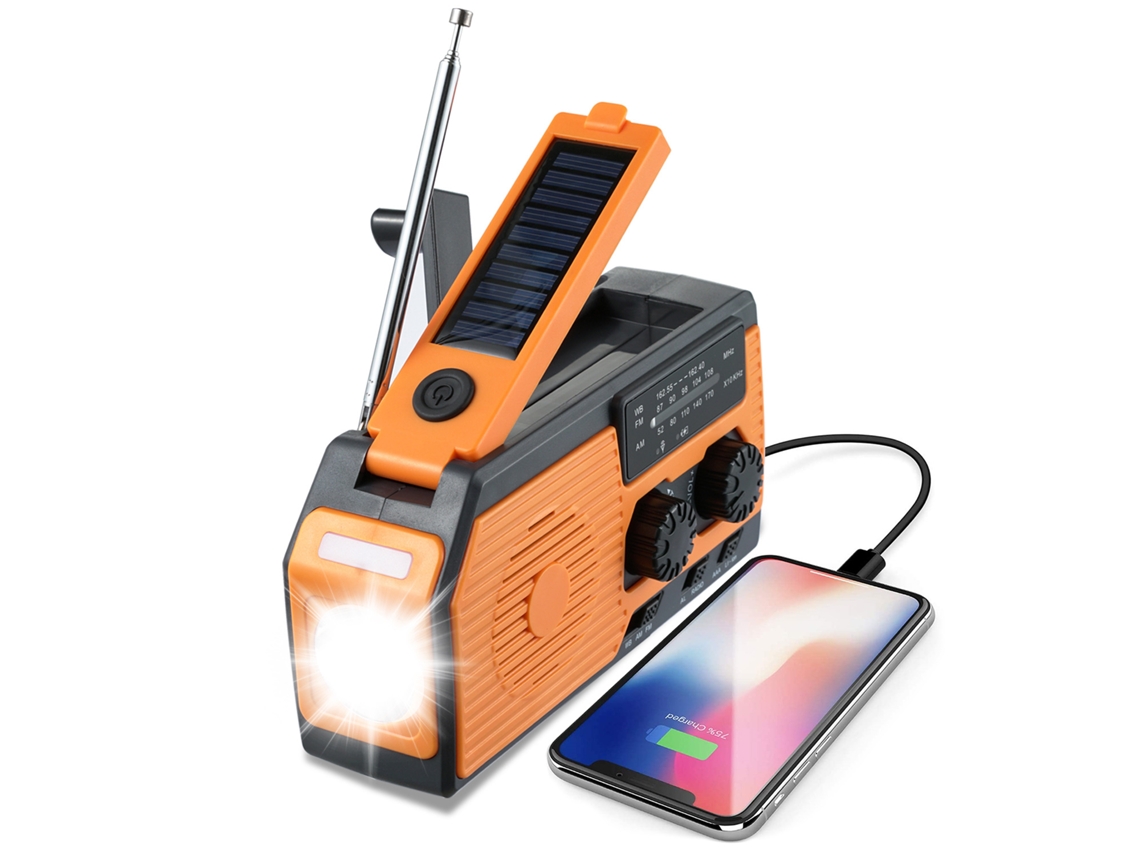 Radio solar de emergencia de 5000 mAh, generador de manivela multifuncional con linterna Cuich