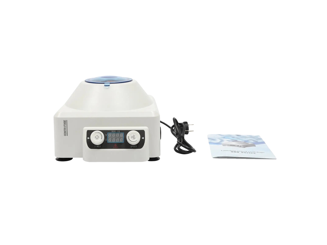 Centrífuga, capacidad de 10 ml, velocidad de 4000 rpm, blanca.