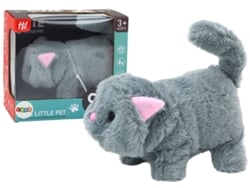 Gatito de peluche interactivo camina y maúlla gris B.active