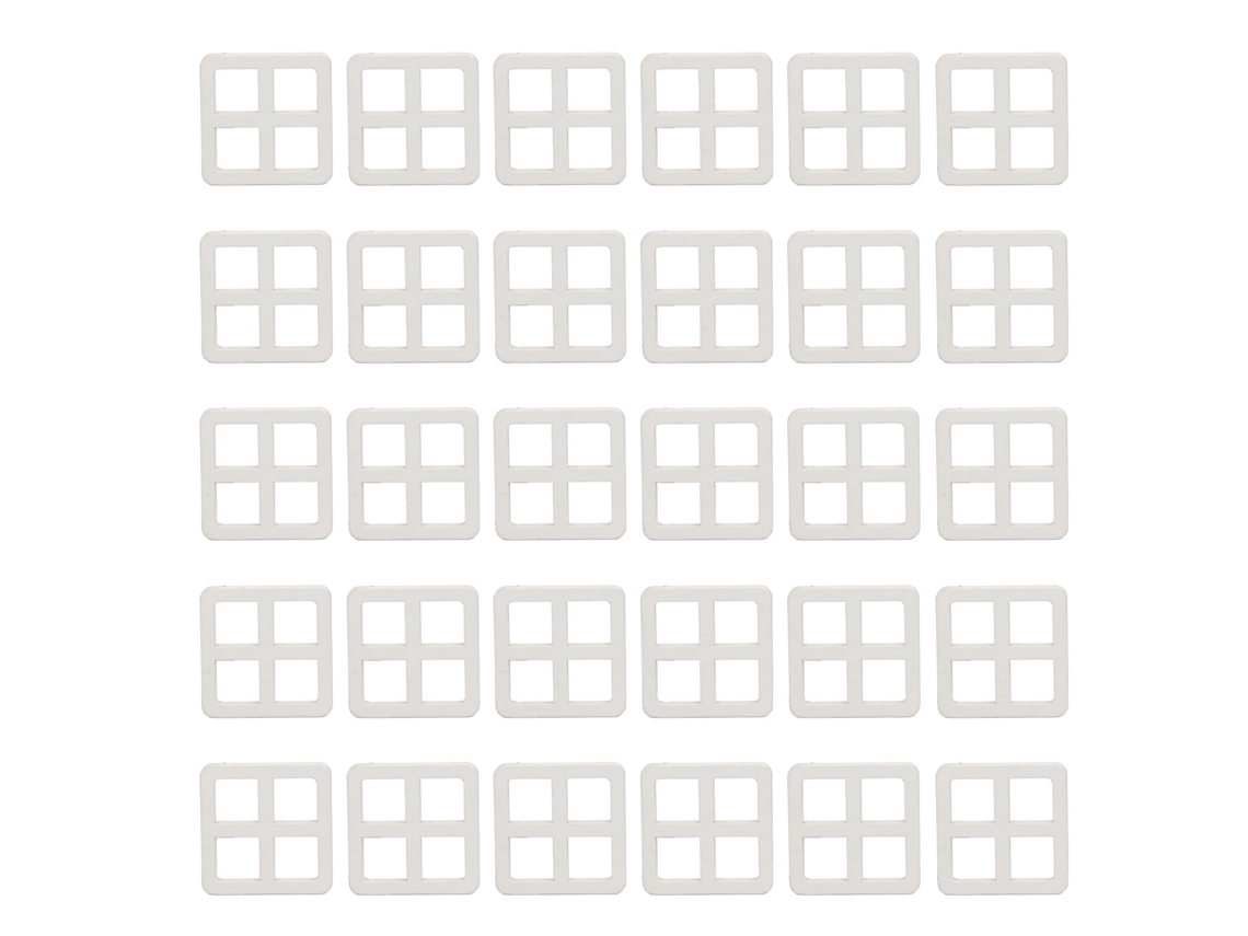 30 Piezas De Ventanas De Madera En Miniatura 1:12 Para Decoración De Casas De Muñecas Diy 4x4cm Blancas