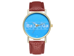 Reloj De Cuarzo Unisex Con Correa De Cuero Pu Simple Regalo De Cumpleaños T85-a Café