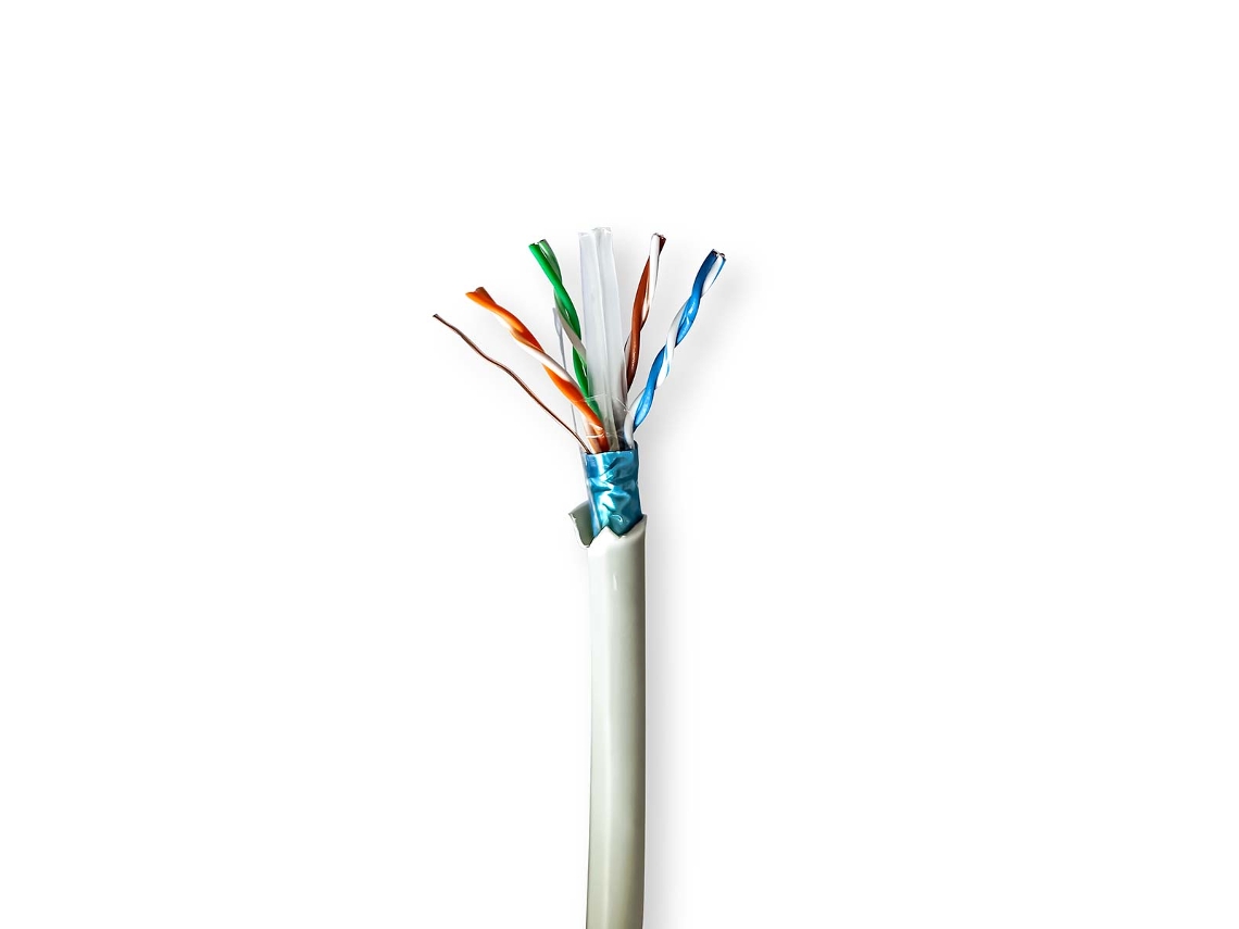 NEDIS Cable Cat6 Bobina Sólida F/Utp Cobre Puro 100 0 M Interior Redondo Lszh Gris