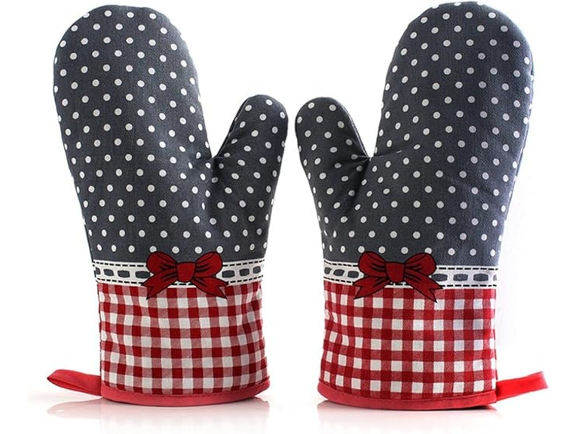 Guantes Ignífugos Para Parrilla, Agarraderas De Algodón Para Horno.