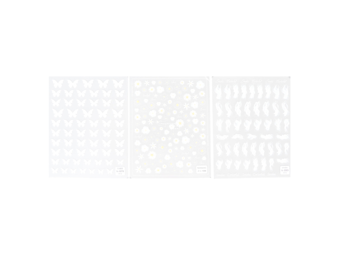 3 Hojas De Pegatinas Para Uñas Con Diseños Diferentes, Pegatinas Autoadhesivas Para Arte De Uñas, Decoraciones Diy Para Manicura