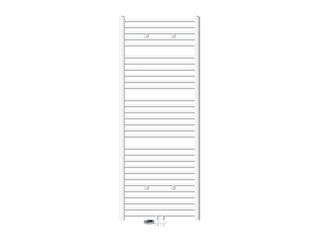 Radiador de baño conexión central 750 x 1800 mm Blanco curvado con termostato y juego de conexión a través del suelo Blanco LUXEBATH