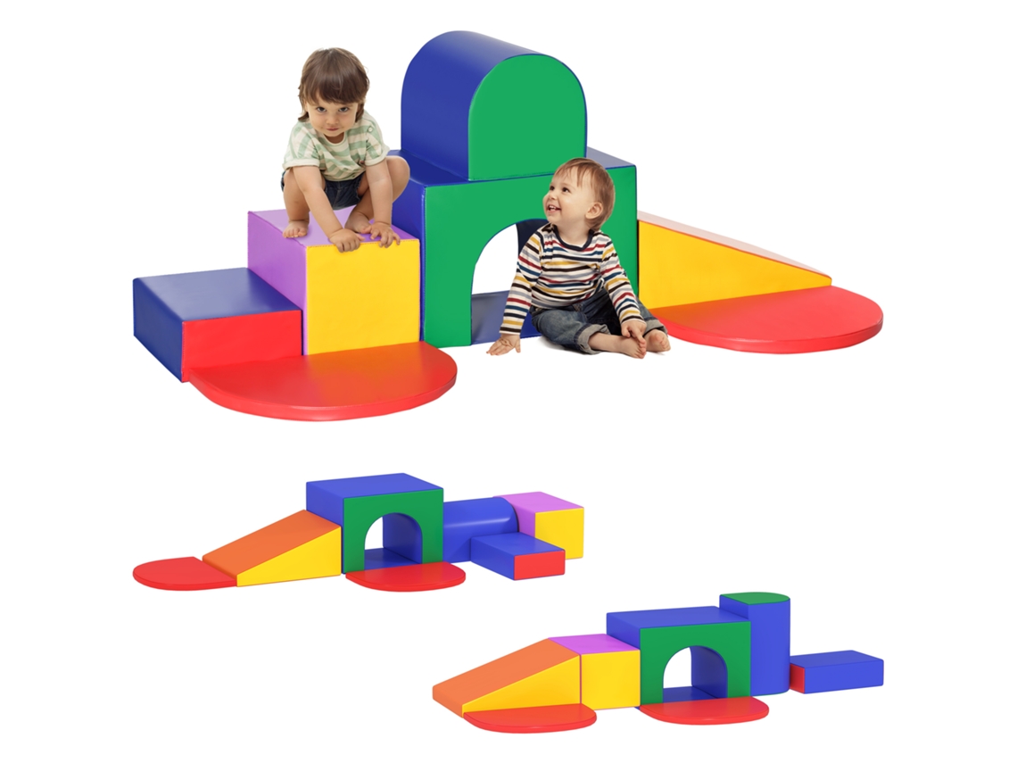 Conjunto 7 Blocos Espuma Crianças Escalar Engatinhar Psicomotor Multicolor