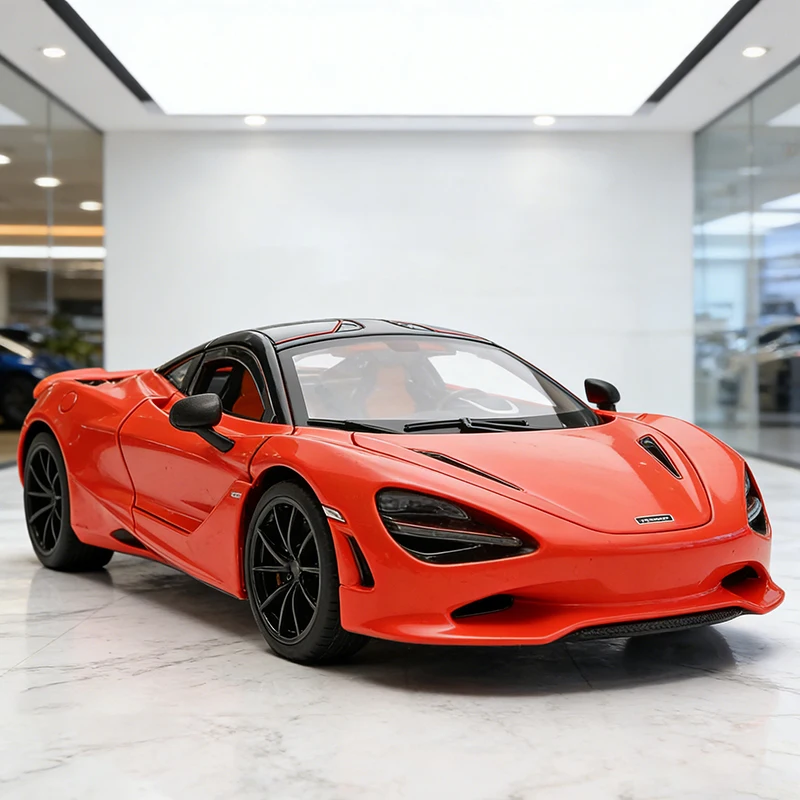 (laranja) Miniatura De Carro Supercarro Em Escala 1:18, Feita Em Metal Fundido, Modelo De Carro De Brinquedo.