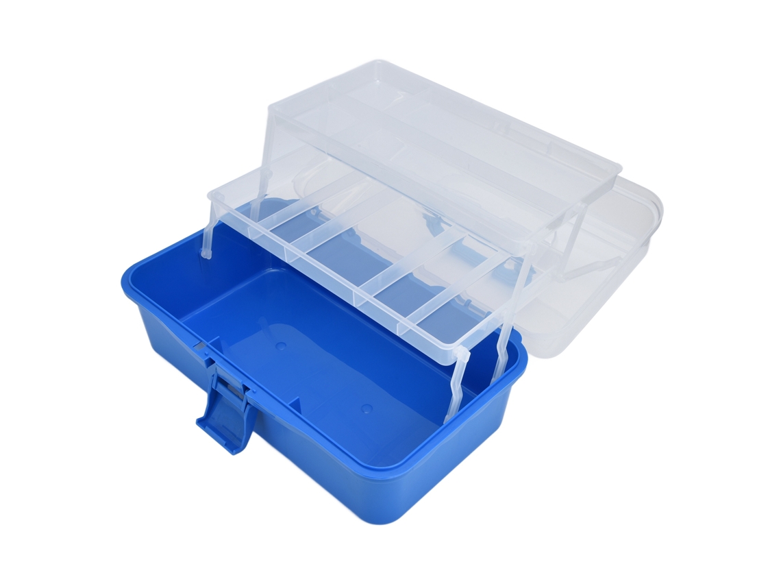 Caja de almacenamiento de plástico (plegable, diseño de tres capas)