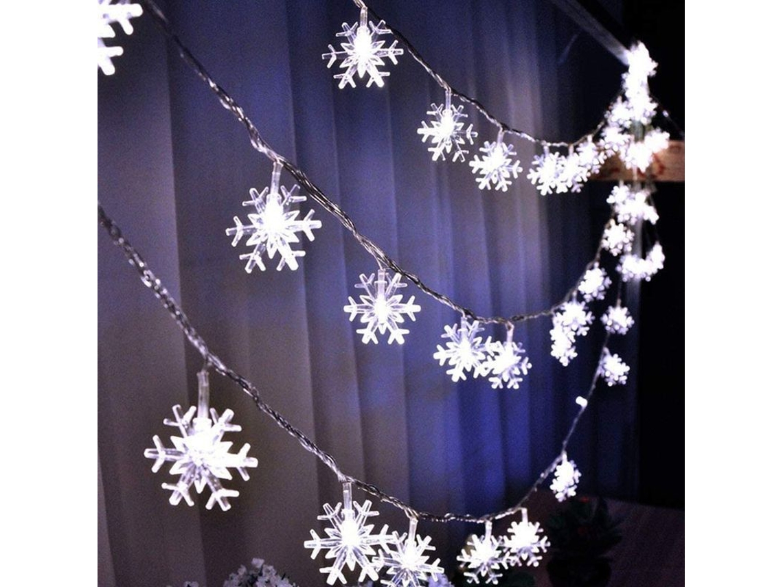 Lámpara De Cascada De Copos De Nieve Impermeable De 5,8 M/40 Led Para Decoración Interior Y Exterior.