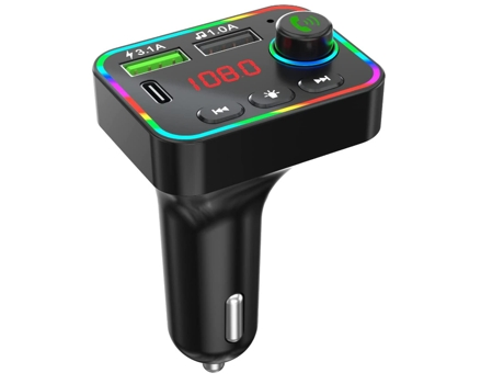 Inalámbrico Bluetooth FM Adaptador de transmisor de radio para automóvil Llamadas manos libres Kit de automóvil Cargador 2 USB 1 Tipo C PD y QC 3.0...
