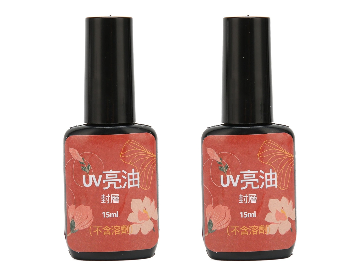 2 Unidades De Esmalte De Uñas Transparente De 15 Ml, Resistente Al Desgaste Y A Los Arañazos, A Prueba De Fugas.