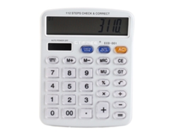 Calculadora Solar De Escritorio Con 12 Dígitos, Botones Grandes Y Función De Comprobación Y Corrección Eco-001