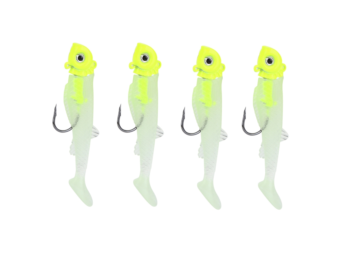 4pcs Señuelo De Pesca T-tail Suave Antideslizante Anclaje Simple Imitación Alta Herramienta De Pesca