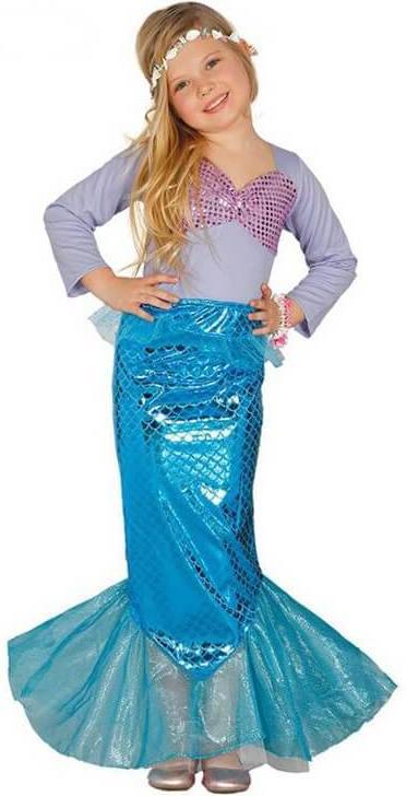 De Niña Disfrazzes sirena brillante azul talla 7 9 79 85834.0