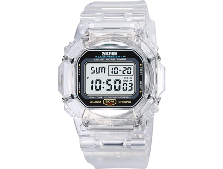 VEANXIN Reloj digital resistente al agua de 50 m con esfera cuadrada y luz LED-Azul