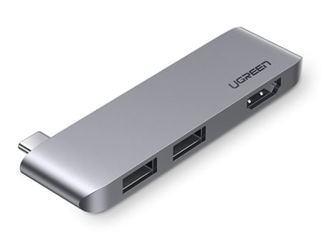 Adaptador UGREEN 60567 Cm263 3In1 Tipo-C a 2Usb3.0 HDMI para Huawei Mate40/P50 S20