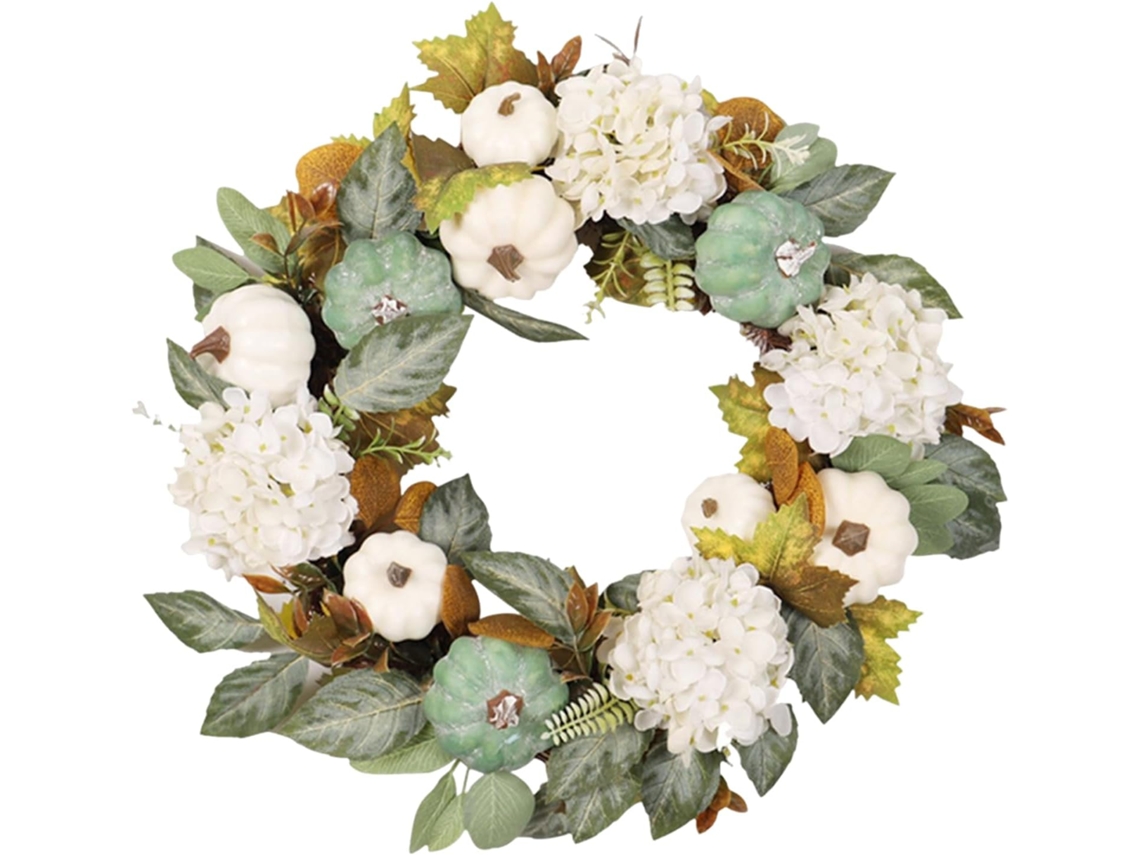 Corona De Otoño - Guirnalda De Cosecha | Decoración Con Hojas De Arce Y Flores Para