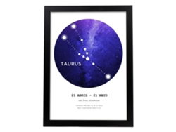 Póster NACNIC con La Constelación Taurus. Poster con Símbolo do Zodiaco en y Fondo Blanco