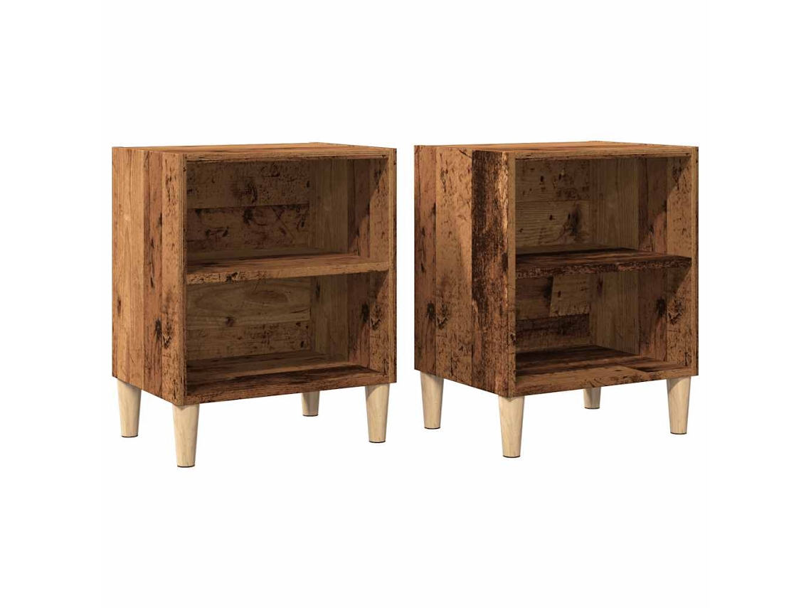 Maison Exclusive - Mesitas De Noche 2 Uds Madera De Ingeniería Envejecida