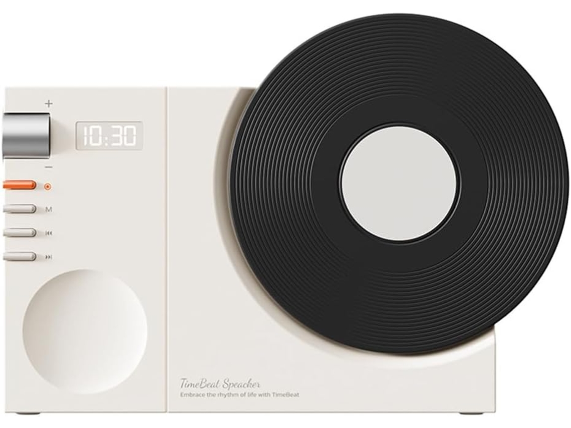 Altavoz Bluetooth De Vinilo Retro, Mini Altavoz De Audio Portátil Con Reloj De Alta Calidad