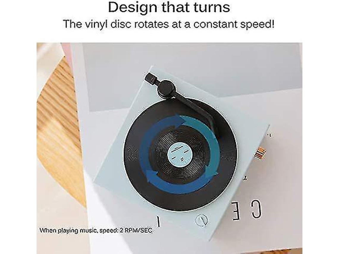 Altavoz Bluetooth para Tocadiscos de Vinilo Altavoz Inalámbrico para Escritorio Retro Portátil Bluetooth 5.0 Tarjeta TF/Aux Verde YEMAESRE