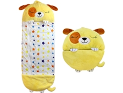 DORMILOCOS Peluche Saco de Dormir DORMI LOCOS Perro (137 x 50 cm - Felpa - Amarillo)