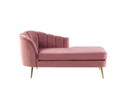 Chaise longue BELIANI Allier de Terciopelo Rosa 150x76x75