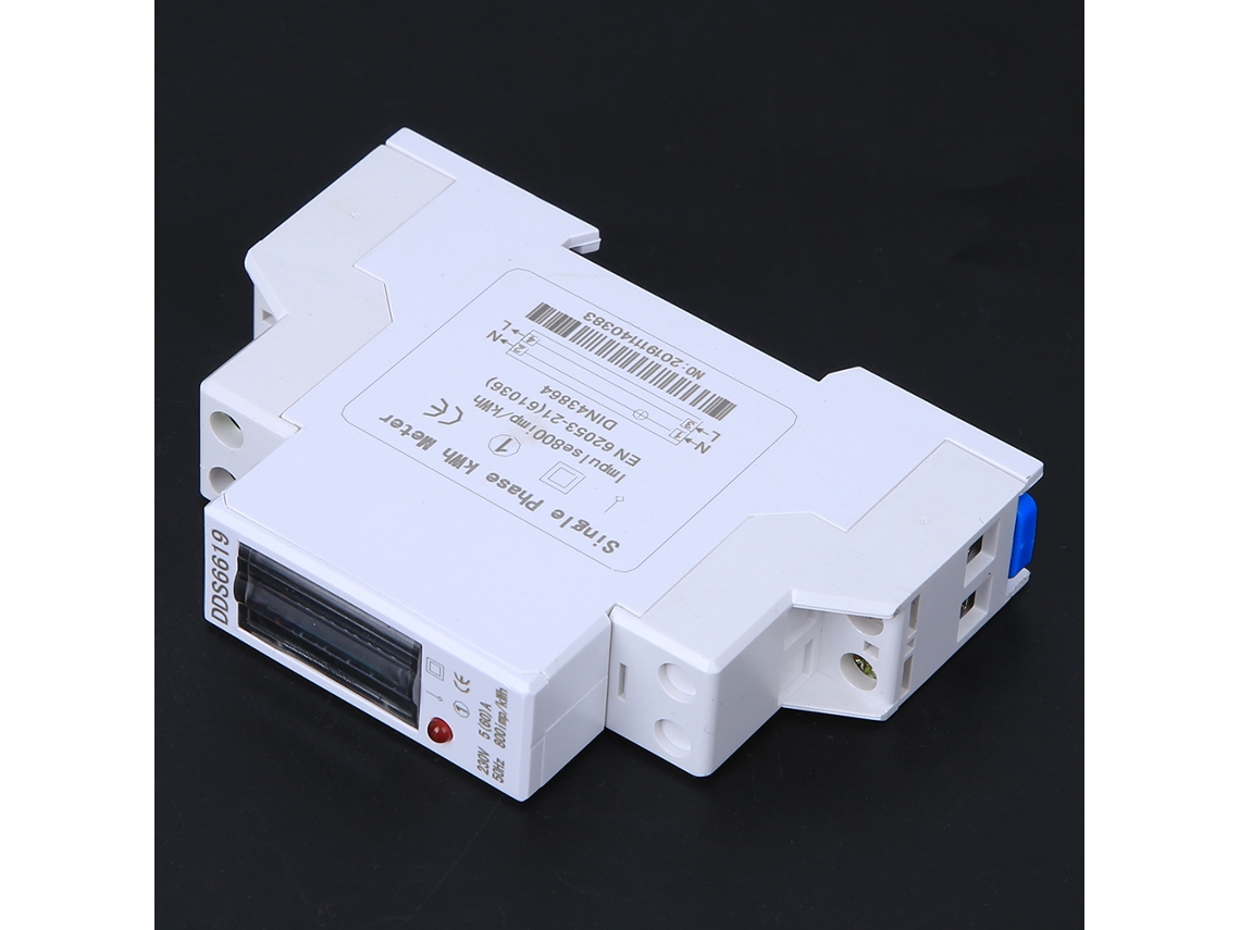 Contador De Energía Monofásico 1p Rail Din 230v Para Electrodomésticos Dds6619-001 5(60)a
