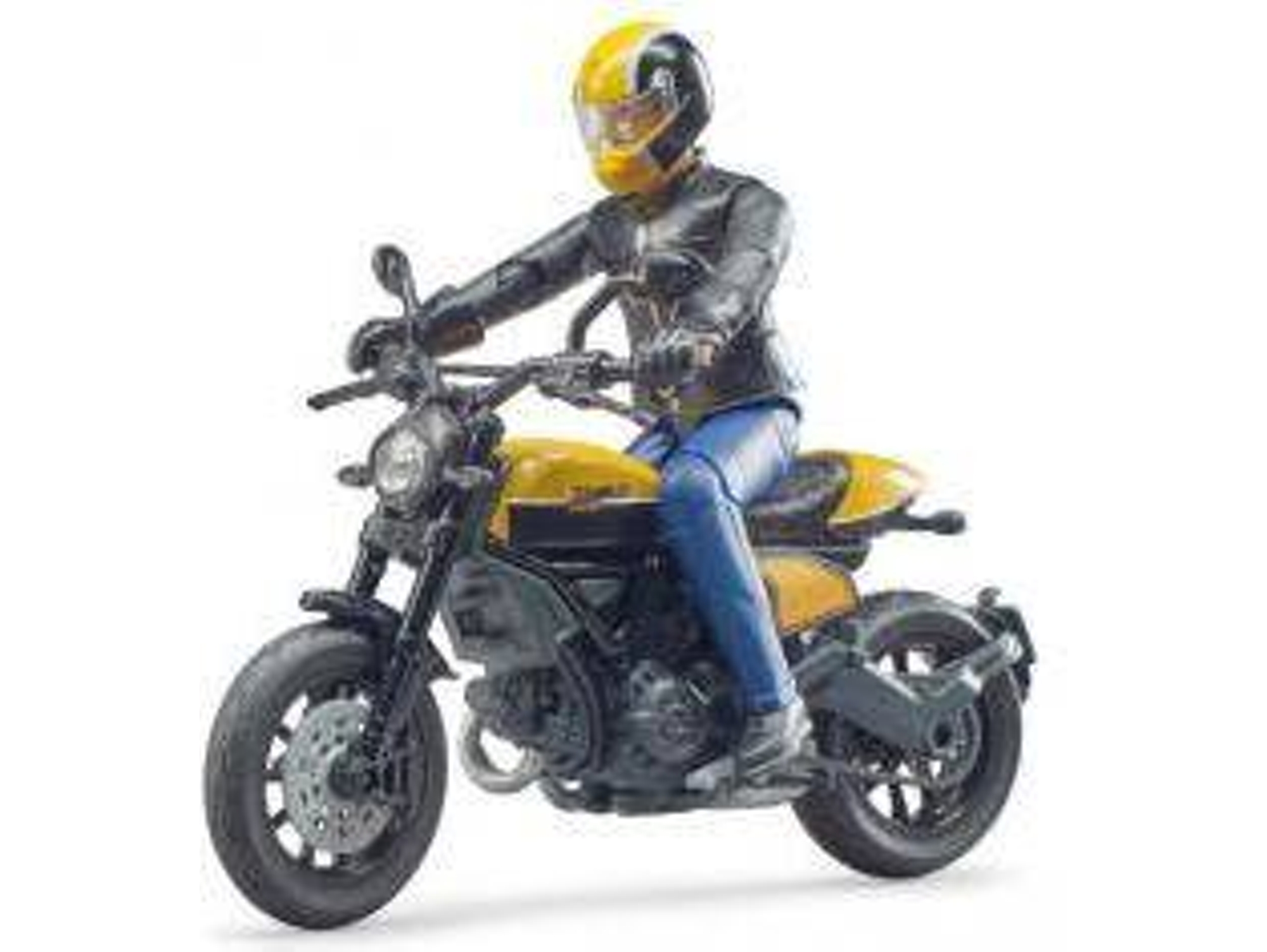 Vehículo BRUDER moto Ducati Scrambler con piloto