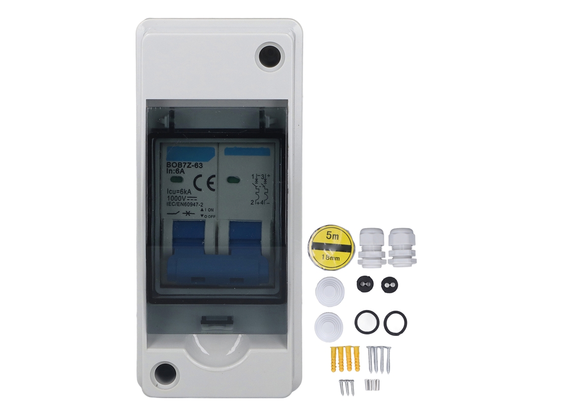 2026velora-interruptor De Desconexión Cc 6a 1000v, Disyuntor Miniatura Com Caixa Ip65 Para Painel Solar Pv