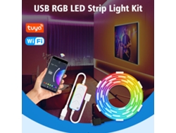 Rebe-tira Led Rgb Usb 5v Control Por Sonido Música Luz Ambiente Para Tv Escritorio 5050