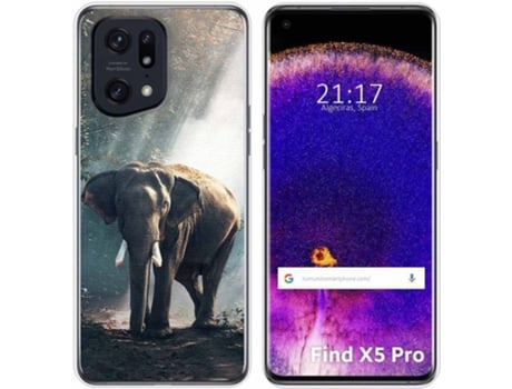 Carcasa para Oppo Find X5 Pro 5G TUMUNDOSMARTPHONE Dibujos Elefante Multicolor