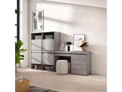 Zapatero, 247x145x35 cm, Dormitorio, habitación, Cómoda, Cajonera, Tocador, Cemento SKRAUT HOME