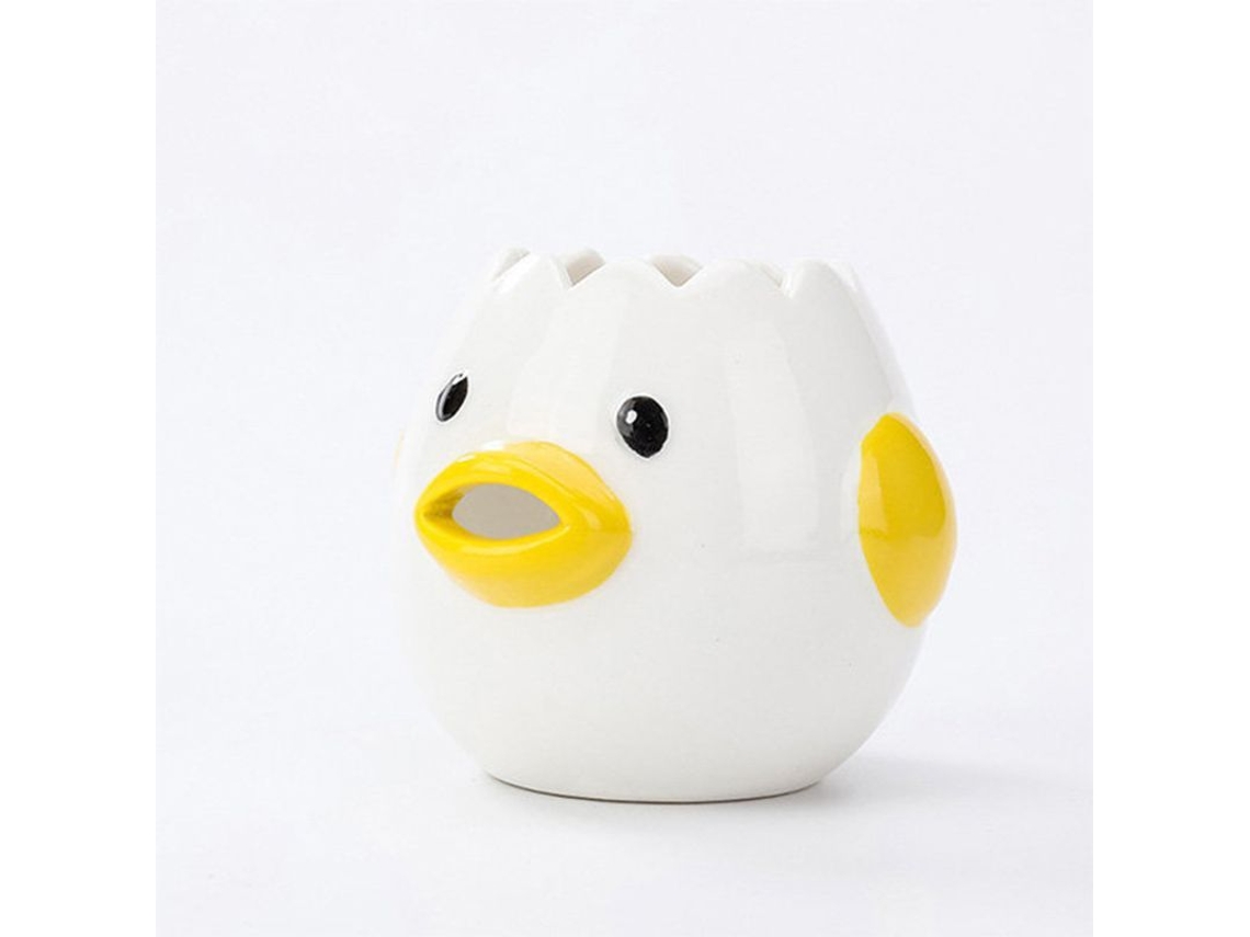 Separador de huevos de cerámica Rebe con forma de gallina Linjou Mini para separar la clara de la yema.