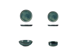 Juego de vajilla Green Stone, juego completo de vajilla, diseño ecológico, 24 piezas